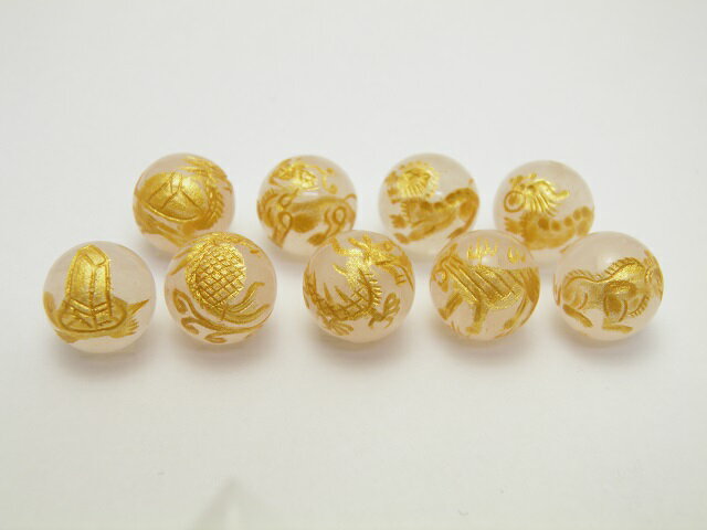 ローズクォーツ 12mm 金彫り 龍の九匹の子供 龍生九子【セット売り】天然石 パワーストーン / インペリアルオーラ おしゃれ かわいい オシャレ 可愛い プレゼント ギフト 贈り物