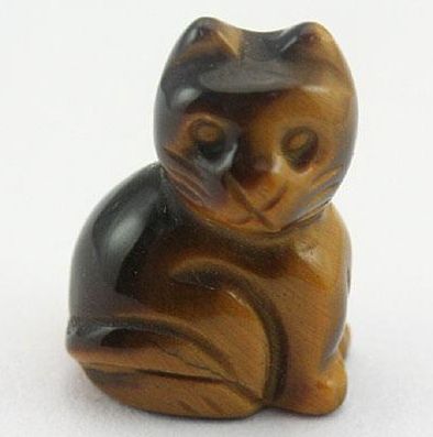 ミニ彫り物 座り豆猫 タイガーアイ 金運 天然石 パワーストーン プチギフト 転勤 退職 お礼 母の日 敬老の日 クリスマス ギフト / インペリアルオーラ お...