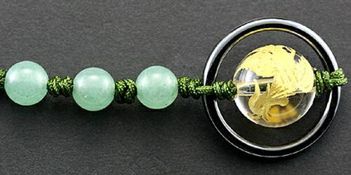 携帯ストラップ 天然石三連＆鳳凰金彫り ヘマタイトループ アベンチュリン 天然石 パワーストーン / インペリアルオーラ おしゃれ かわいい オシャレ 可愛い プレゼント ギフト 贈り物