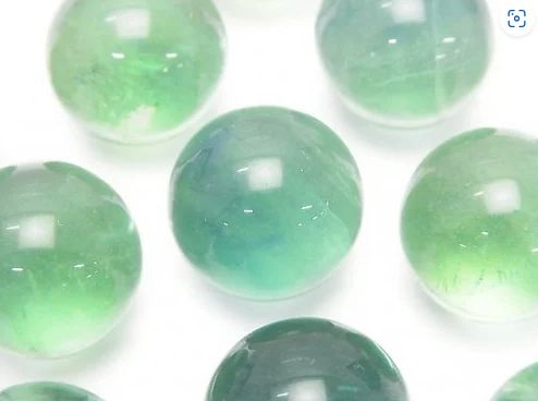 丸玉 20mm グリーンフローライト ポーチ付き 【穴なし一粒売りビーズ】 スフィア・ラウンド 風水 パワーストーン / インペリアルオーラ おしゃれ かわいい オシャレ 可愛い プレゼント ギフト 贈り物