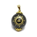 ギャクギャク・聖天(双身の聖天)/金剛塗香菩薩 金 丸玉ペンダントトップ オニキス 20mm 天然石 風水 パワーストーン / インペリアルオーラ おしゃれ か...