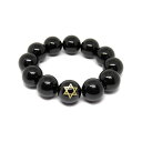 六芒星 Hexagram ヘキサグラム 金彫り オニキス 20mm ブレスレット 彫刻ビーズ・彫りビーズ 天然石 パワーストーン / インペリアルオーラ おしゃ...