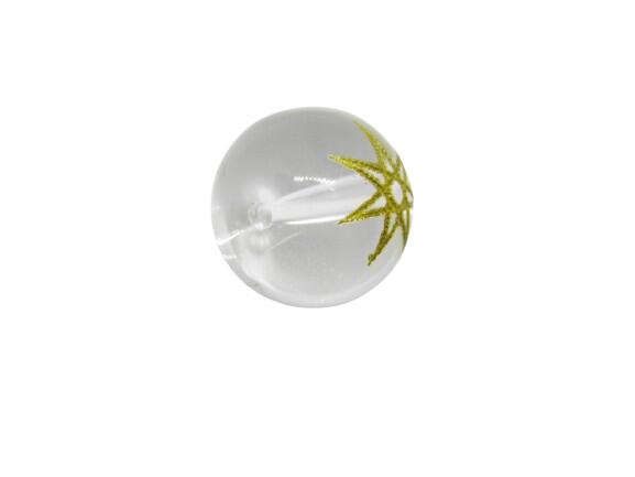 水晶 金彫り 七芒星 Heptagram ヘプタグラム ビーズ 12mm玉ビーズ 横穴 一粒売り パワーストーン / インペリアルオーラ おしゃれ かわいい オシャレ 可愛い プレゼント ギフト 贈り物