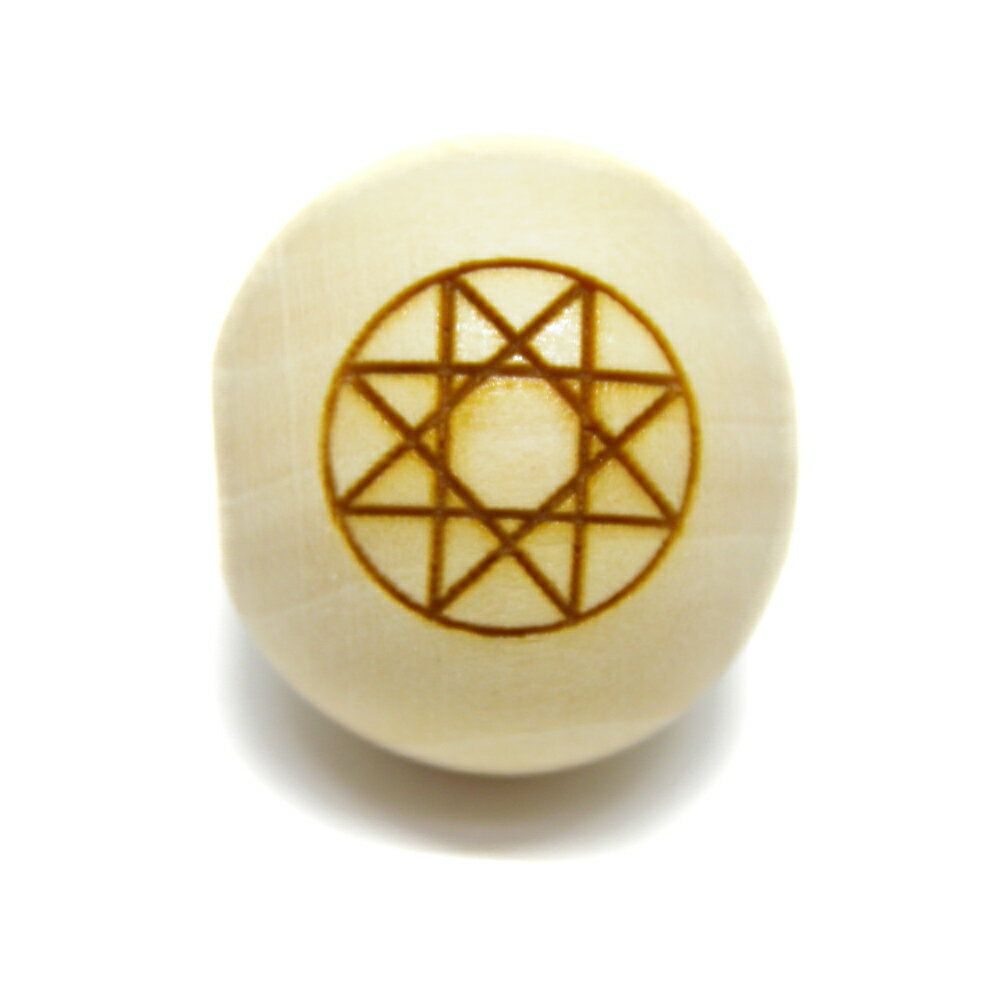 栂 ツガ 大粒 丸 八芒星 ビーズ 20mm玉ビーズ セミラウンド 横穴 一粒売り パワーストーン / インペリ..