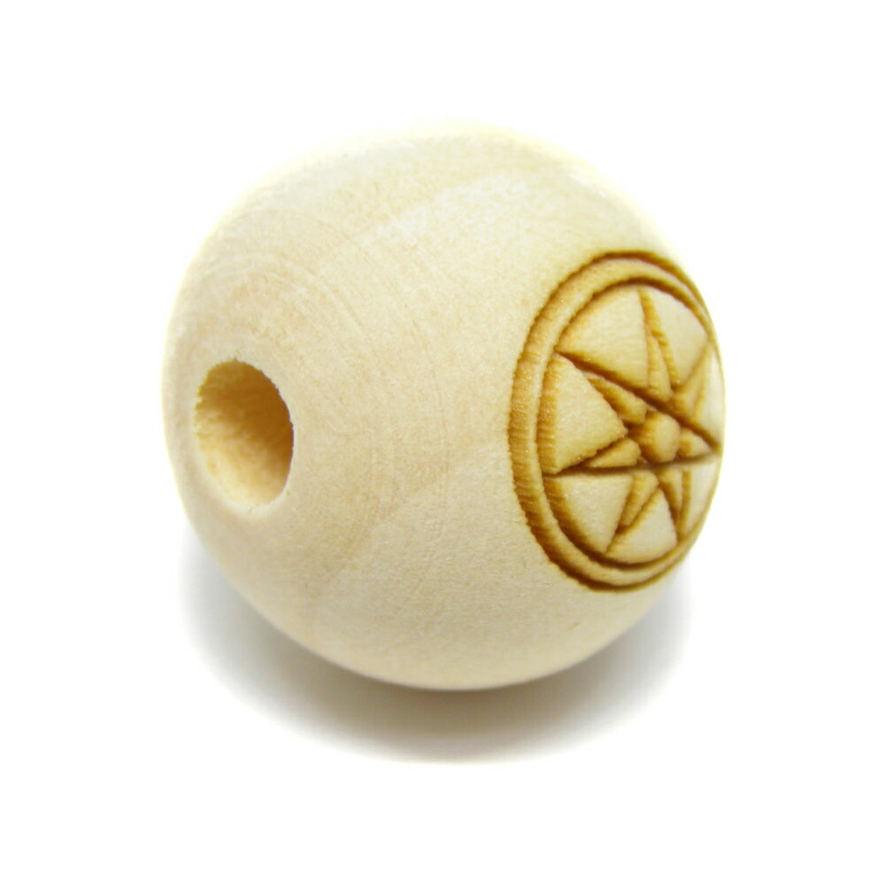 栂 ツガ 大粒 七芒星 Heptagram ヘプタグラム 二重丸 ビーズ 20mm玉ビーズ セミラウンド 横穴 一粒売り パワーストーン / インペリアルオーラ おしゃれ かわいい オシャレ 可愛い プレゼント ギフト 贈り物