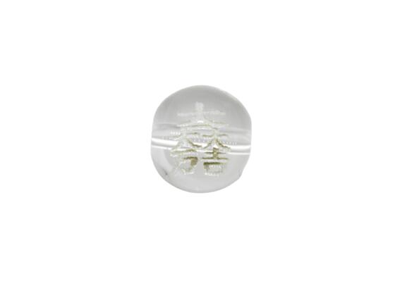 石田三成 10mm (素) 水晶 横穴 戦国武将 家紋【彫刻 一粒売りビーズ】 天然石 風水 パワーストーン / インペリアルオーラ おしゃれ かわいい オシャレ 可愛い プレゼント ギフト 贈り物
