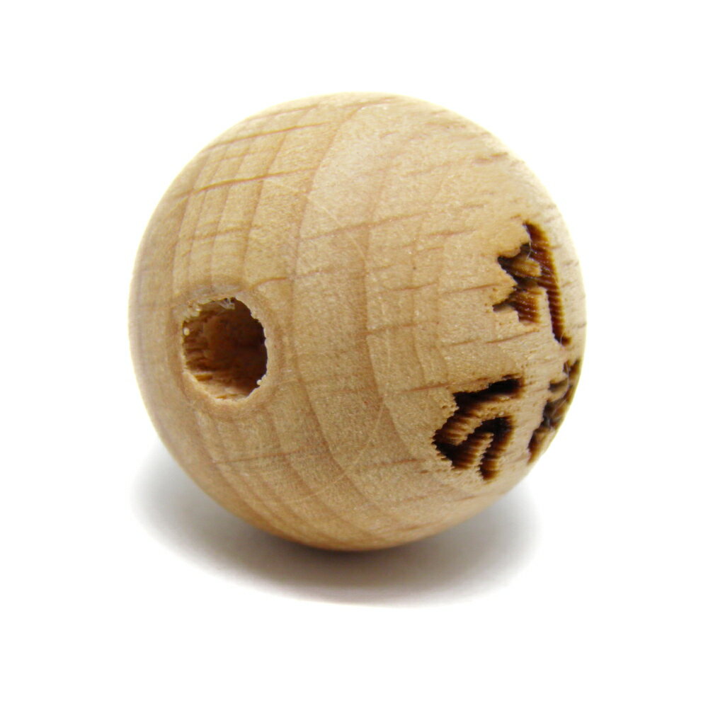 ケヤキ 大粒 観音三尊 梵字 横穴 20mm玉ビーズ 一粒売り 三面 天然木 パワーストーン / インペリアルオーラ おしゃれ かわいい オシャレ 可愛い プレゼント ギフト 贈り物