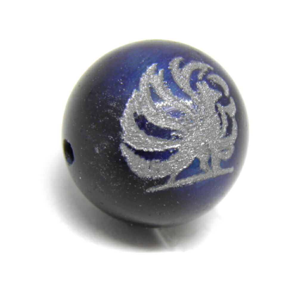 九尾の狐 ラピスブルータイガーアイ 銀彫り 12mm 1粒売り 彫刻ビーズ・彫りビーズ 天然石 パワーストーン / インペリアルオーラ おしゃれ かわいい オシャレ 可愛い プレゼント ギフト 贈り物