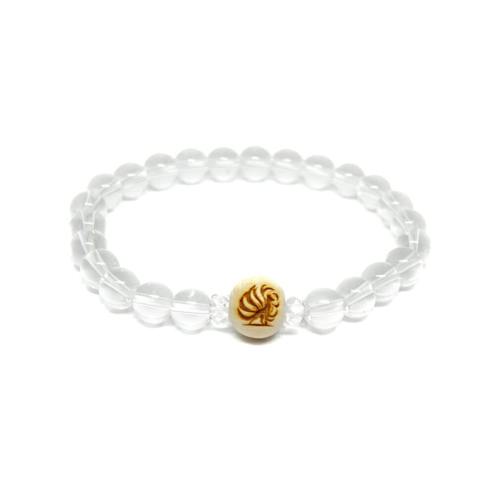 九尾の狐 栂 12mm ブレスレット 彫刻ビーズ・彫りビーズ 天然木 パワーストーン / インペリアルオーラ ..