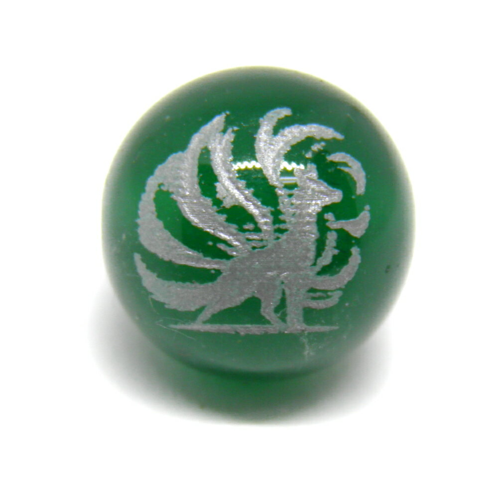 九尾の狐 グリーンメノウ 銀彫り 12mm 1粒売り 彫刻ビーズ・彫りビーズ 天然石 パワーストーン / インペリアルオーラ おしゃれ かわいい オシャレ 可愛い プレゼント ギフト 贈り物