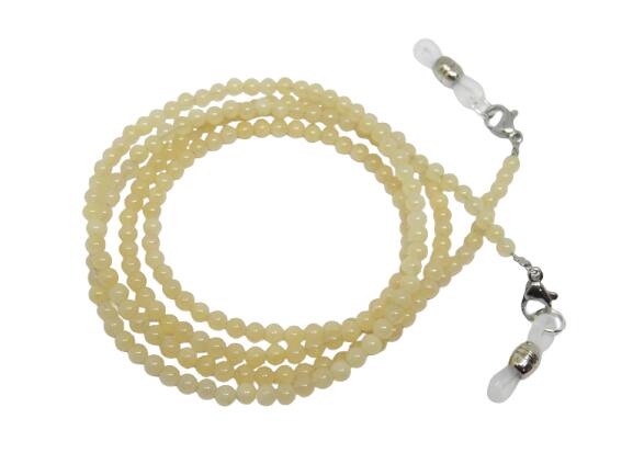 天然石のアラゴナイトのメガネチェーン 3mm パワーストーンのメガネチェーン 眼鏡/めがね用品 / インペリアルオーラ おしゃれ かわいい オシャレ 可愛い プレゼント ギフト 贈り物