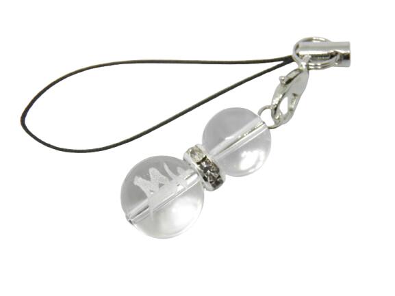 文殊菩薩 マン(素)携帯ストラップ Lサイズ 水晶 ひょうたんストラップ 合格祈願 天然石 パワーストーン プチギフト 転勤 退職 お礼 母の日 敬老の日 ギフ...