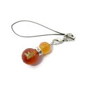 文殊菩薩 マン(金)携帯ストラップ Lサイズ カーネリアン ひょうたんストラップ 合格祈願 天然石 パワーストーン プチギフト 転勤 退職 お礼 母の日 敬老の...