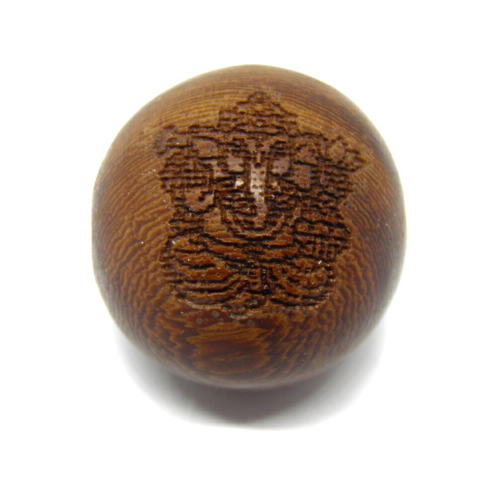 ガネーシャ カカオ 素彫り 20mm 横穴 1粒売り セミラウンド 彫刻ビーズ・彫りビーズ 天然木 パワーストーン / インペリアルオーラ おしゃれ かわいい オシャレ 可愛い プレゼント ギフト 贈り物