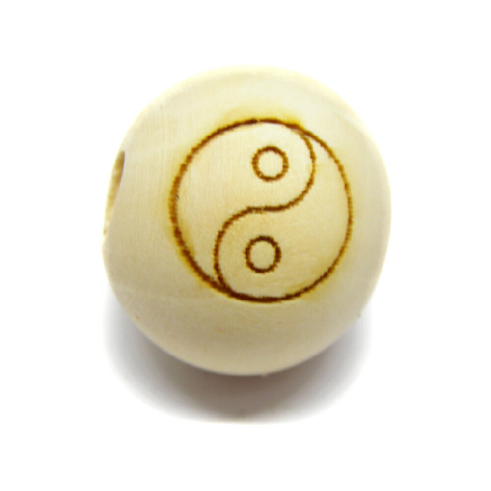 乐天商城 - 陰陽 ツガ 栂 素彫り 20mm 1粒売り セミラウンド 彫刻ビーズ・彫りビーズ 天然木 パワーストーン / インペリアルオーラ おしゃれ かわいい オシャレ 可愛い プレゼント ギフト 贈り物 彫刻ビーズ 彫りビーズ