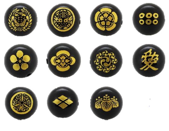 オニキス 12mm (金) 戦国武将 横穴【彫刻 一粒売りビーズ】 天然石 風水 パワーストーン / インペリアルオーラ おしゃれ かわいい オシャレ 可愛い ...