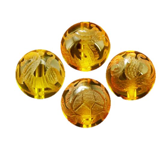 四神獣4点セット シトリン素彫り 彫刻ビーズ 10mm玉 青龍・朱雀・白虎・玄武 風水 パワーストーン / インペリアルオーラ おしゃれ かわいい オシャレ 可...