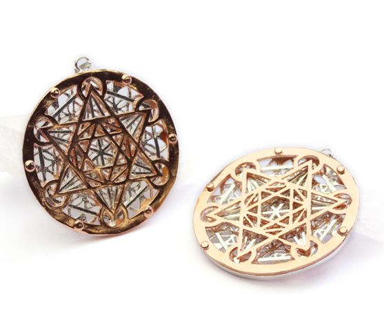 【ペンダントトップ】 フラワー・オブ・ライフPT 1個売り 生命の花 ピンクゴールド・シルバー 40mm前後 プチギフト 転勤 退職 お礼 母の日 敬老の日 ギフト / 天然石、パワーストーンの専門店インペリアルオーラ オシャレ 可愛い プレゼント ギフト 贈り物