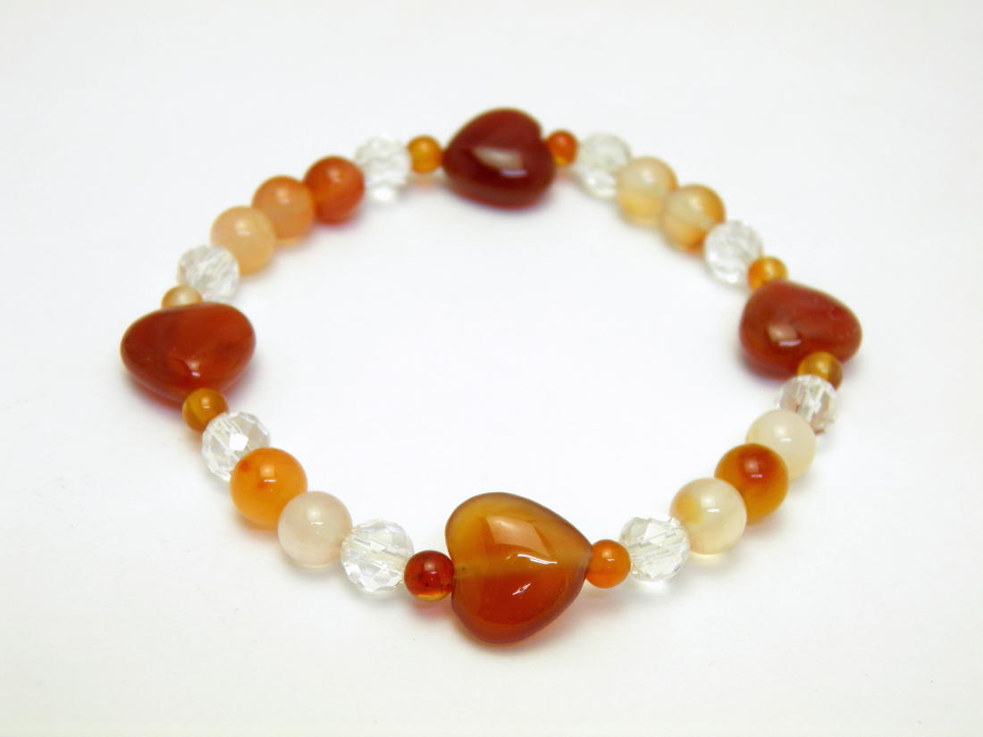 【ブレスレット】新ハート カーネリアン 天然石 パワーストーン / インペリアルオーラ おしゃれ かわいい オシャレ 可愛い プレゼント ギフト 贈り物