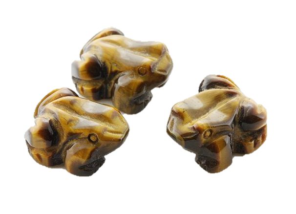 【ミニ彫り物】カエル 蛙 かえる タイガーアイ SSサイズ 1個売り / 天然石、パワーストーンの専門店インペリアルオーラ おしゃれ かわいい オシャレ 可愛い...