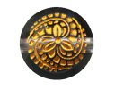 水晶 12mm (金) 戦国武将 黒田官兵衛【彫刻 一粒売りビーズ】横穴 天然石 風水 パワーストーン / インペリアルオーラ おしゃれ かわいい オシャレ 可...