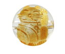 招き猫 右手招き 左手招き 12mm玉ビーズ 金色 【穴あり一粒売りビーズ】 / 天然石、パワーストーンの専門店インペリアルオーラ おしゃれ かわいい オシャレ...