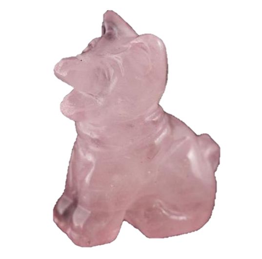 ミニ彫り物 お座り犬 ローズクォーツ 天然石 パワーストーン プチギフト 転勤 退職 お礼 母の日 敬老の日 クリスマス ギフト / インペリアルオーラ おしゃ...