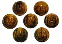 七福神 タイガーアイ 立体手彫り玉セット 12mmセット【彫刻ビーズ】天然石 パワーストーン / インペリアルオーラ おしゃれ かわいい オシャレ 可愛い プレ...