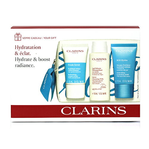 クラランス イドラ3点セット ポーチ付き（イドラクリーム スクラブ・イドラマスク・クレンジング ミルク）CLARINS SKINCARE POUCH SETブランド コスメ ギフト [jny]のサムネイル