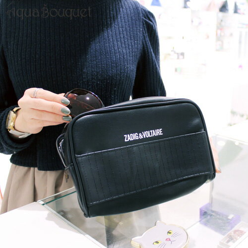 ＼ポイント10倍！／ザディグ エ ヴォルテール ロッキン 2層式 トラベル ポーチ ブラック ZADIG & VOLTAIRE ROCKIN TRAVEL POUCH BLACK [ノベルティ] 化粧ポーチ ブランド