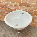 【中古品】【美品】【パーツ欠品】 TOTO 陶器製 はめ込楕円形洗面器 セルフリミング式 丸型 洗面ボウル 「L517」 幅45cm #ホワイト 9F