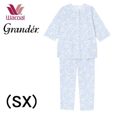 【ワコール】Granderミセス 婦人パジャマパジャマ 前開きグランダー151cm7分袖レディースパジャマ綿100%小さいサイズ Sサイズ送料無料ギフトラッピング無料花柄サマーセールセール sale夏物クリアランス20%OFF