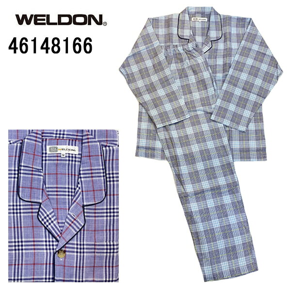 Rakuten - セール 20%OFF SALE WELDON ウエルドン ダブル ガーゼ メンズ 長袖パジャマ 前開き 綿100% 快眠 品質 素材 送料無料 お誕生日 父の日 紳士 人気 ブランド 男性 大人 ダンディ 団塊世代 年間 50代 60代 70代 80代 本格 安心 オールシーズン 本物志向 二重織り ふんわり 春夏