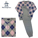 Munsingwear マンシングウエア 長袖 メンズ パジャマ 綿混 アーガイルダブルジャガード ヘンリー 乾燥機対応 小さいサイズ Sサイズ ニット 送料無...