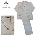 Munsingwear マンシングウエア 長袖 メンズ パジャマ 綿100% 甘撚りネル 前開き テーラー 千鳥ストライプ 送料無料 ギフトラッピング お誕生日 プレゼント 秋冬 ナイトウエア アメリカン スポーツ カジュアル ブランド 男性 大人 ダンディ 団塊世代 紳士用 プレミアムライン