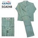 GUNZE グンゼ 愛情らくらく 長袖 メンズパジャマ マジックテープ 前開き 介護 綿混 ソフト キルト 送料無料 ギフトラッピング無料 父の日 お誕生日 プレゼント 最適 ルームウエア ナイトウエア 敬老の日 紳士 男性 テーラー 丈夫 長持ち 秋冬 厚地 ニット ゆったり ラグラン