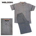 WELDON ウエルドン 5分袖+5分丈パンツ メンズ パジャマ 春夏 前開き 綿混 クレープ 送料無料 お誕生日 父の日 プレゼント 実用的 最適 紳士 人気ブランド 男性 大人 ダンディ 団塊世代 年間 50代 60代 70代 本格 清涼感 シャリ感 ルームウエア リゾートウエア 短パン 無地