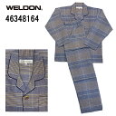 WELDON ウエルドン 長袖 パジャマ メンズ 綿100% 前開き ネル グレンチェック 乾燥機対応 送料無料 誕生日 父の日 プレゼント ルームウエア ナイ...