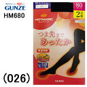 20%OFF セール グンゼ HOTMAGIC ホットマジック 冷えるつま先に最適 レディース 80デニール 吸湿発熱 タイツ 2足組 つま先深めパイル付 人気...