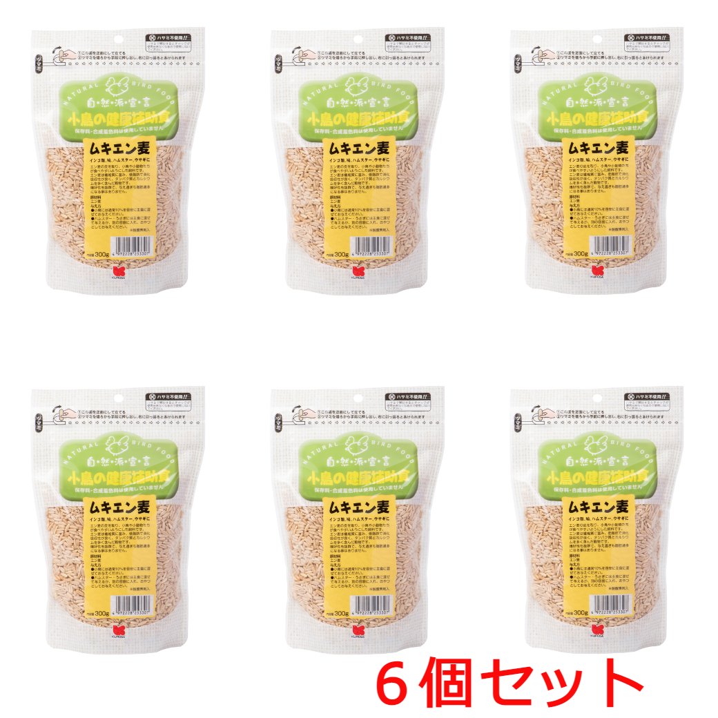 黒瀬 小鳥の健康補助食品 ムキエン麦300g×6個セット