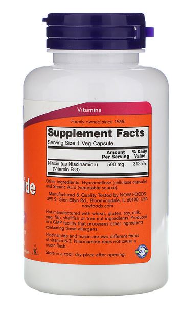 2個セットNOW Niacinamide 500 mg 100 Veg Cap　ナイアシン
