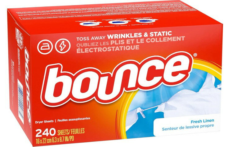 Bounce Dryer Sheets Laundry Fabric Softener, Fresh Linen Scent, 240 Count バウンス ドライヤーシート 1箱240