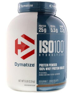 Dymatize Nutrition Protein ISO 100 加水分解100％ホエイプロテインアイソレート グルメチョコレート2.3KG（5lbs）