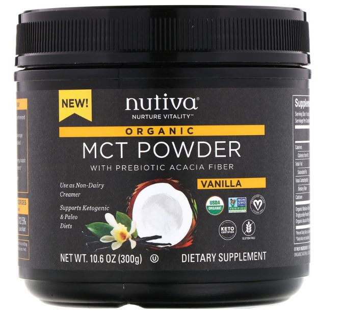 Nutiva オーガニックMCTパウダー バニラ　300g（10.6 oz）