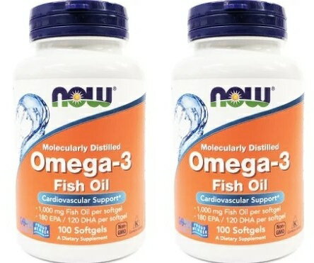 Rakuten - 2個セットNOW オメガ3 1000mg（DHA 120mg / EPA 180mg含有）100ソフトジェル