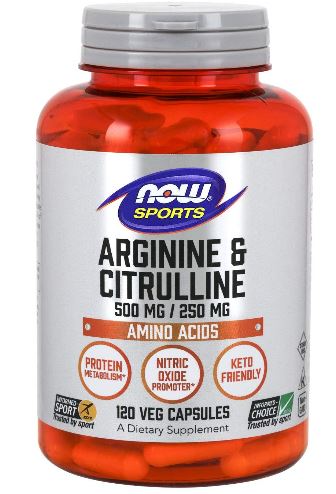 2個セット　NOW　Arginine & Citrulline 120caps 500 mg /250 mg
