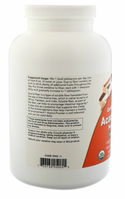 Now 認定オーガニックアカシア繊維パウダー12 oz(340 g)