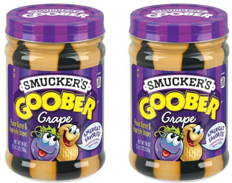 2個セット SMUCKERS GOOBERS ピーナッツバター & グレープジャム ストライプ(510g)