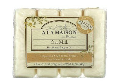 4個セット A La Maison de Provence、ハンド&ボディBar石鹸 オートミルク 各3.5オンス(100g 4個セット A La Maison de Provence、ハンド&ボディBar石鹸 オートミルク 各3.5オンス(100g