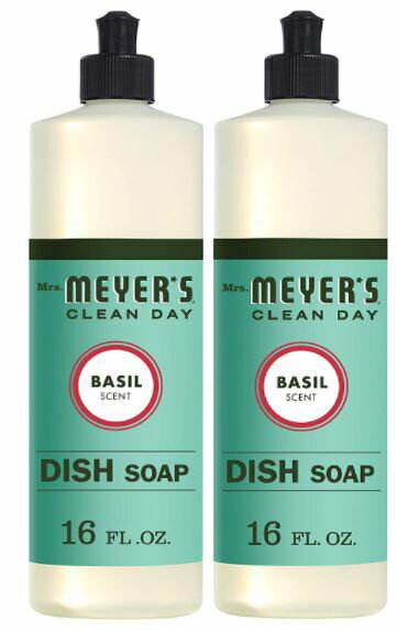 2個セット ミセスマイヤーズ クリーンデイ(Mrs.Meyers Clean Day) 食器用洗剤 バジルの香り 473ml 16oz